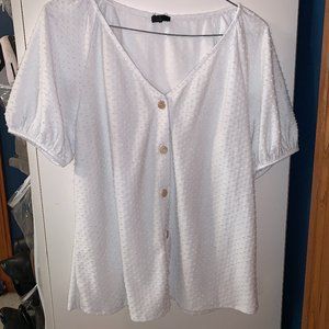 Button Down Deep V -- Medium